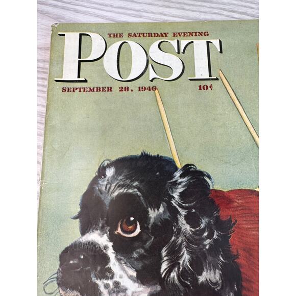 Vtg Saturday Evening Post Sept. 28 1946 Albert Staehle Butch Dog Cover Magazine - Picture 5 of 6
